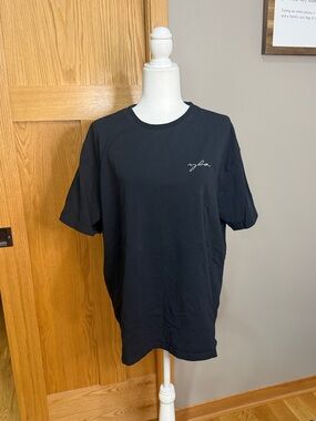 YoungLA Black Short-Sleeve Crewneck Tee with Script Logo